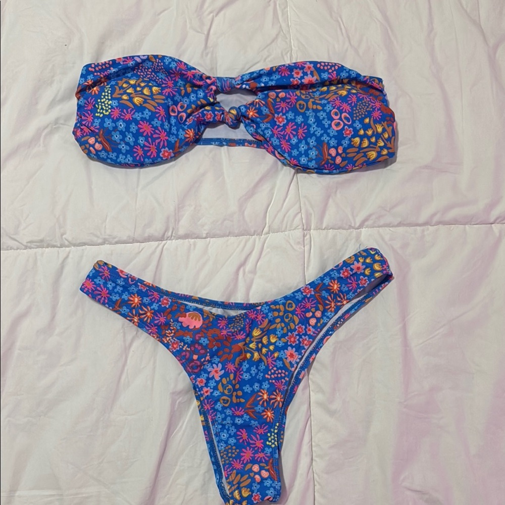 Floral Blue Bikini Set
